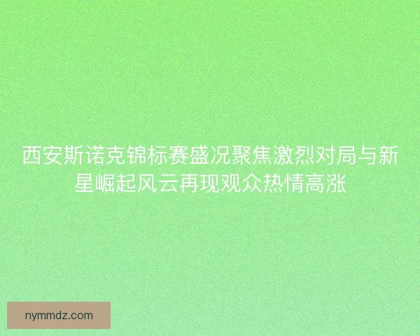 西安斯诺克锦标赛盛况聚焦激烈对局与新星崛起风云再现观众热情高涨