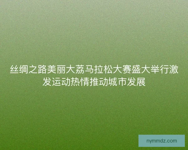 丝绸之路美丽大荔马拉松大赛盛大举行激发运动热情推动城市发展
