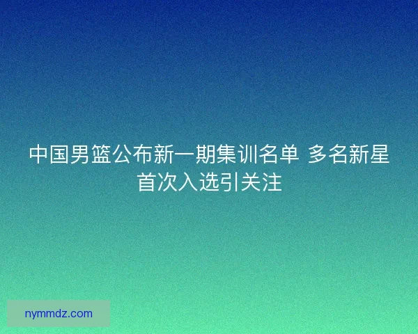 中国男篮公布新一期集训名单 多名新星首次入选引关注