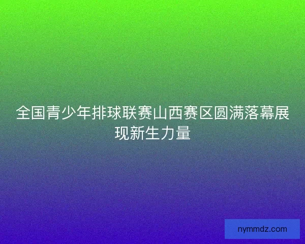 全国青少年排球联赛山西赛区圆满落幕展现新生力量